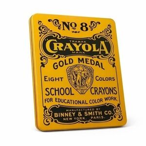 Crayola Gold Medal Tin 4.5x3.5 Vintage Style Storage Case